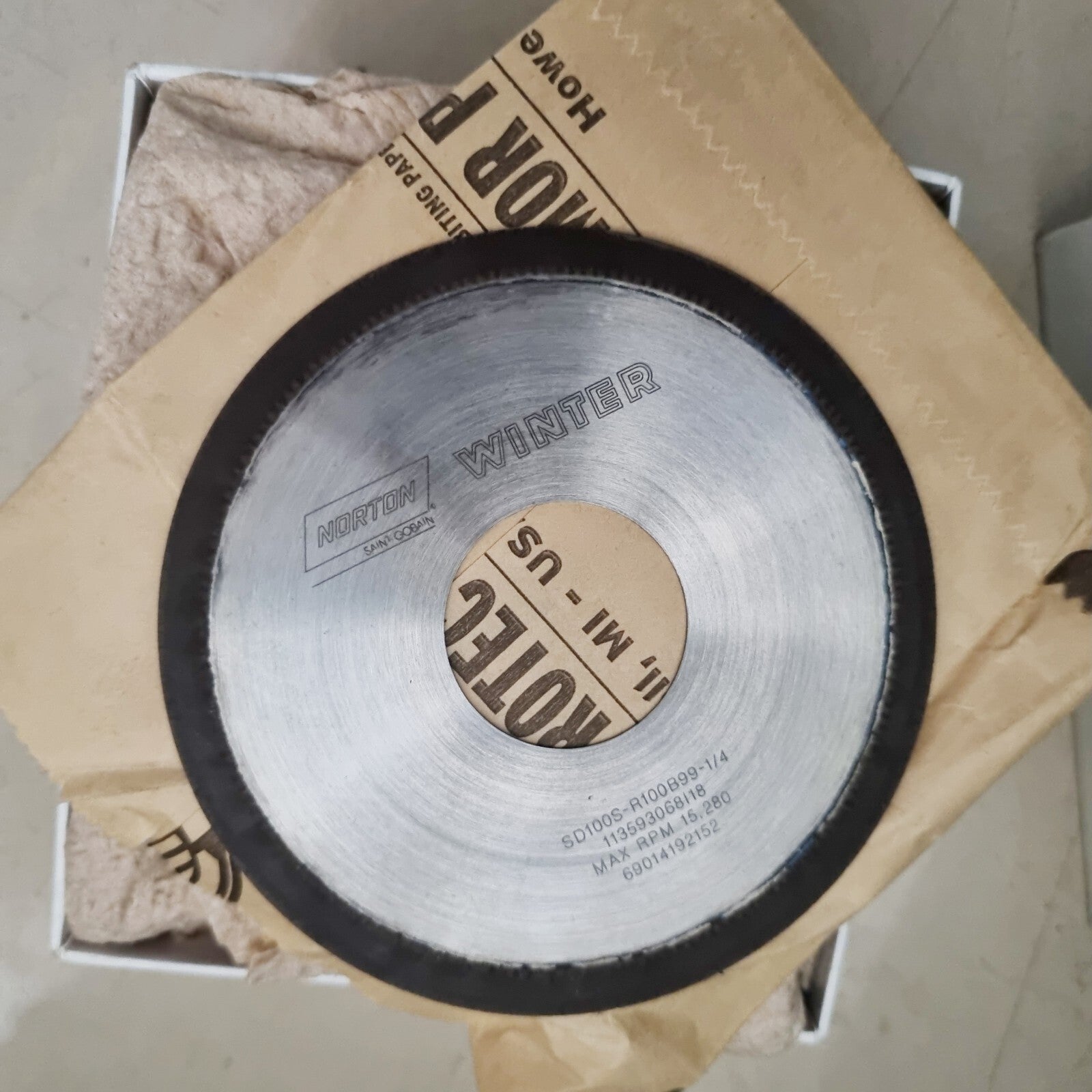 3 Pcs Norton SD100S-R100B99-1/4 1A1R 4" X 1/32"X 1-1/4" Straight Cut-Off Diamond