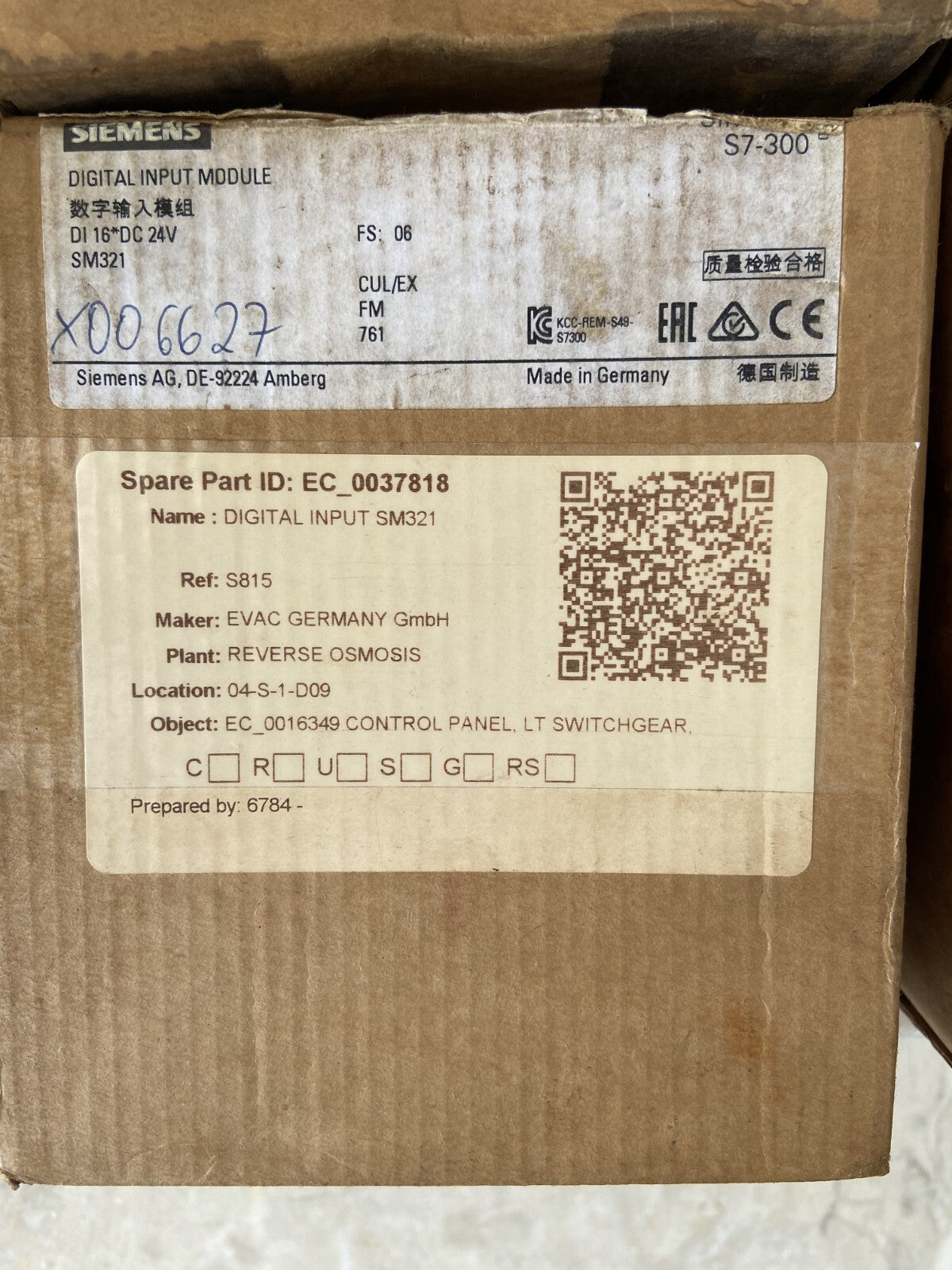 SIEMENS 3x 6ES7 322-1BH01-0AA0,  2x 6ES7 321-1BH02-0AA0, 1x 6ES7 331-7KF02-0AB0