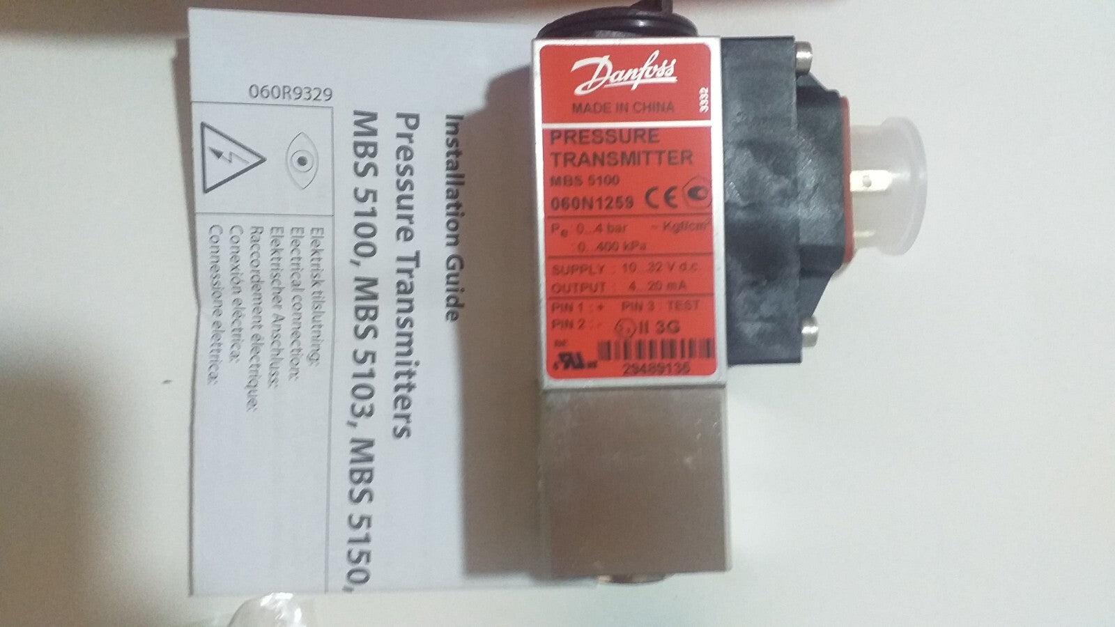 Danfoss Pressure Transmitter MBS5100 060N1259