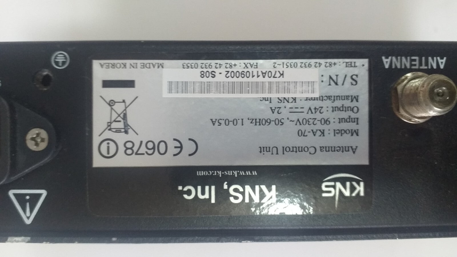 KNS KA-70 SAMYUNG TV Super Track Antenna Control Unit ACU Marine Navigational K