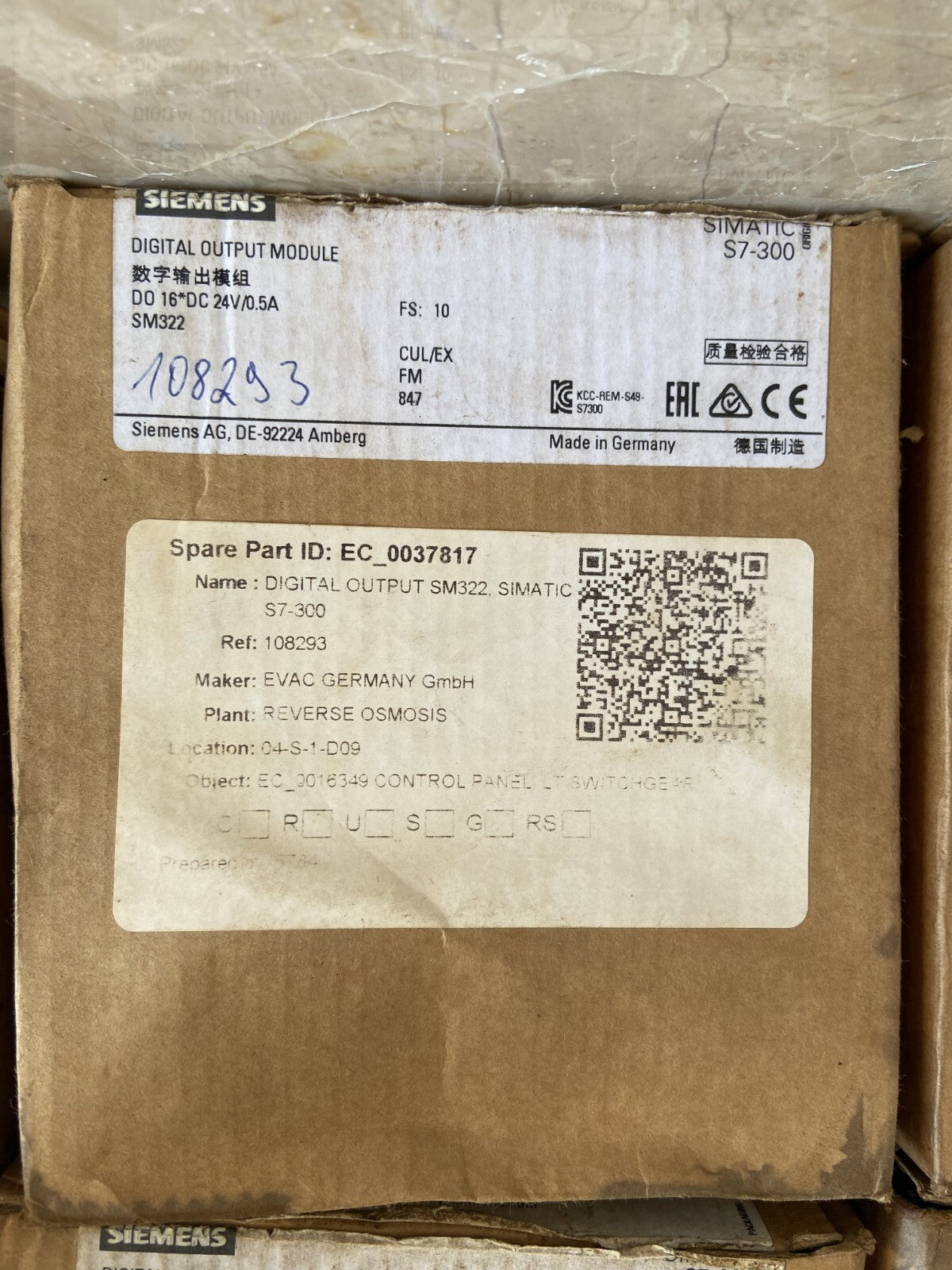 SIEMENS 3x 6ES7 322-1BH01-0AA0,  2x 6ES7 321-1BH02-0AA0, 1x 6ES7 331-7KF02-0AB0