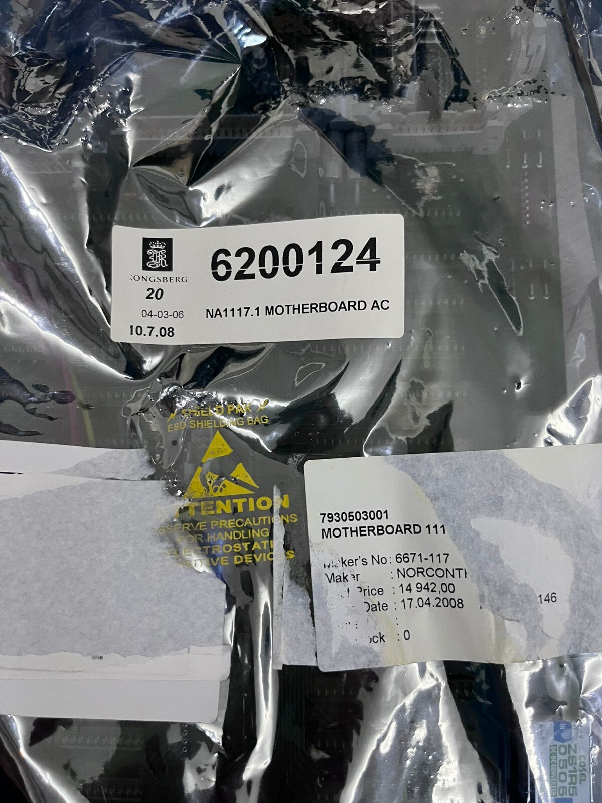 KONGSBERG 6200124 NA1117.1 MOTHERBOARD